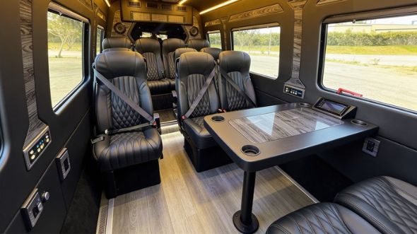 elk grove 12 passenger sprinter van interior