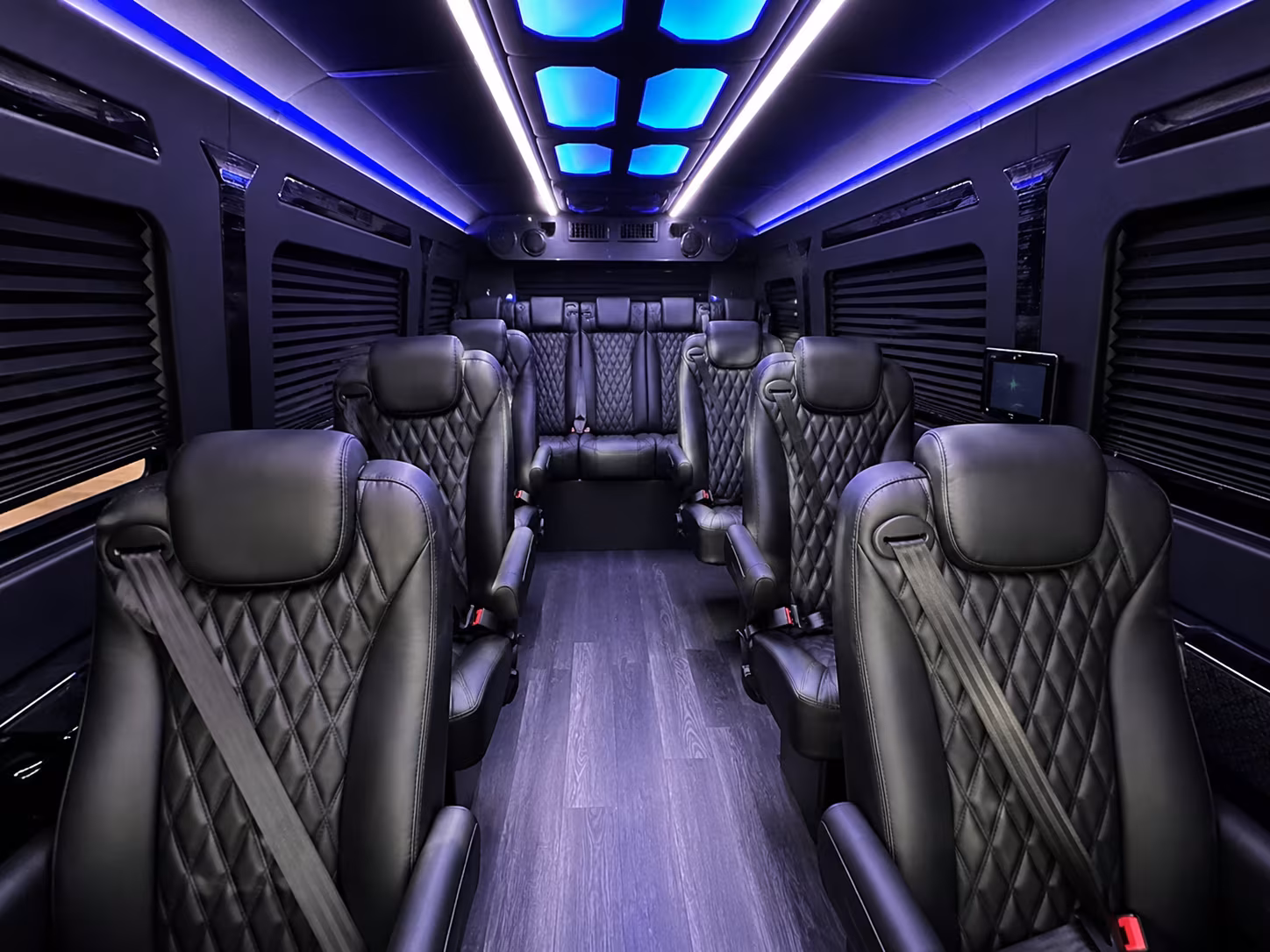 parent coordinated prom sprinter van bookings in elk grove with set pickup and return times